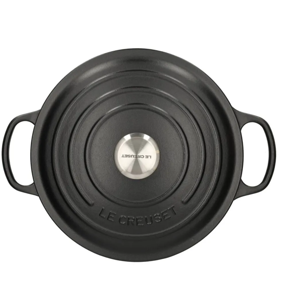 Le Creuset - Signature Braadpan Mat Zwart 24 cm (zwart interieur)