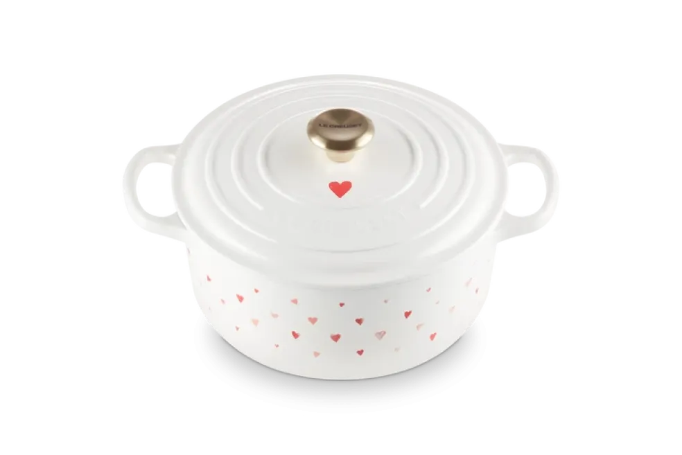 Le Creuset - Stoofpan Rond met Hartmotief in Geëmailleerd Gietijzer