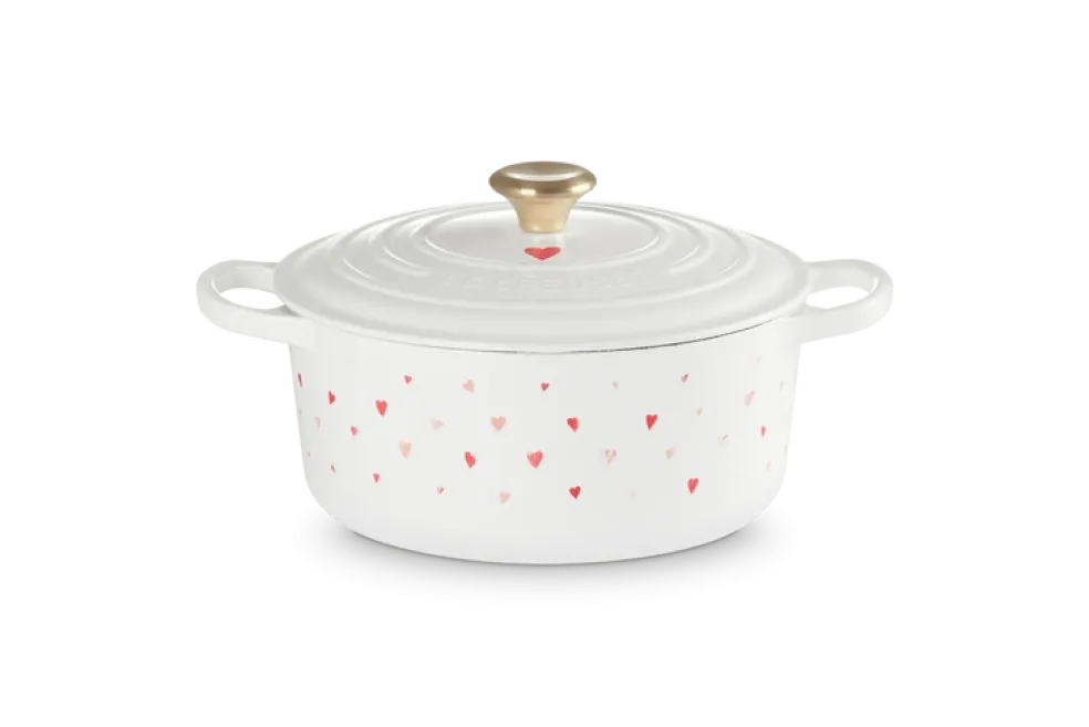 Le Creuset - Stoofpan Rond met Hartmotief in Geëmailleerd Gietijzer