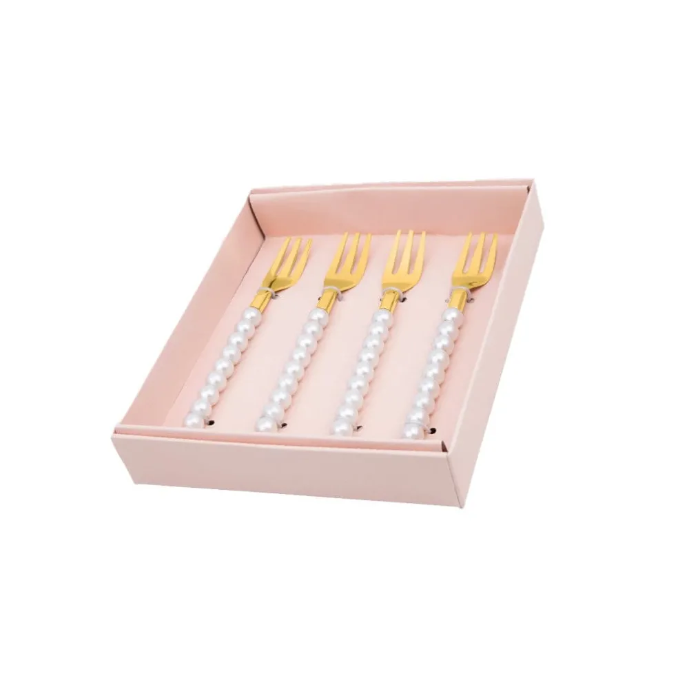 Lepelclub - Gebaksvorkjes - Parel - Set Van 4