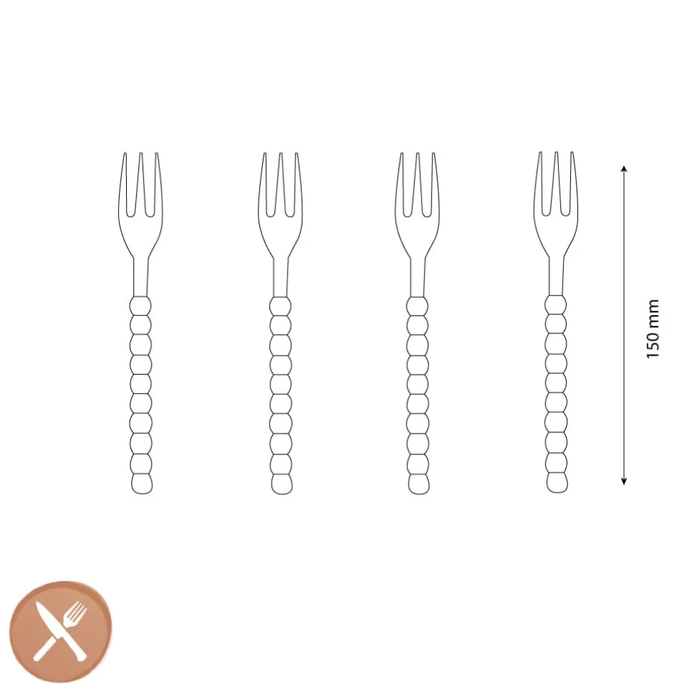 Lepelclub - Gebaksvorkjes - Parel - Set Van 4