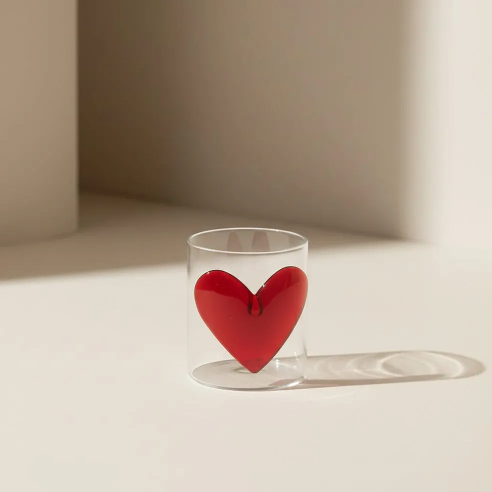 Lepelclub - Glas Hart - Rood