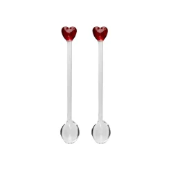 Lepelclub - Glazen Lepels - Hart - Rood