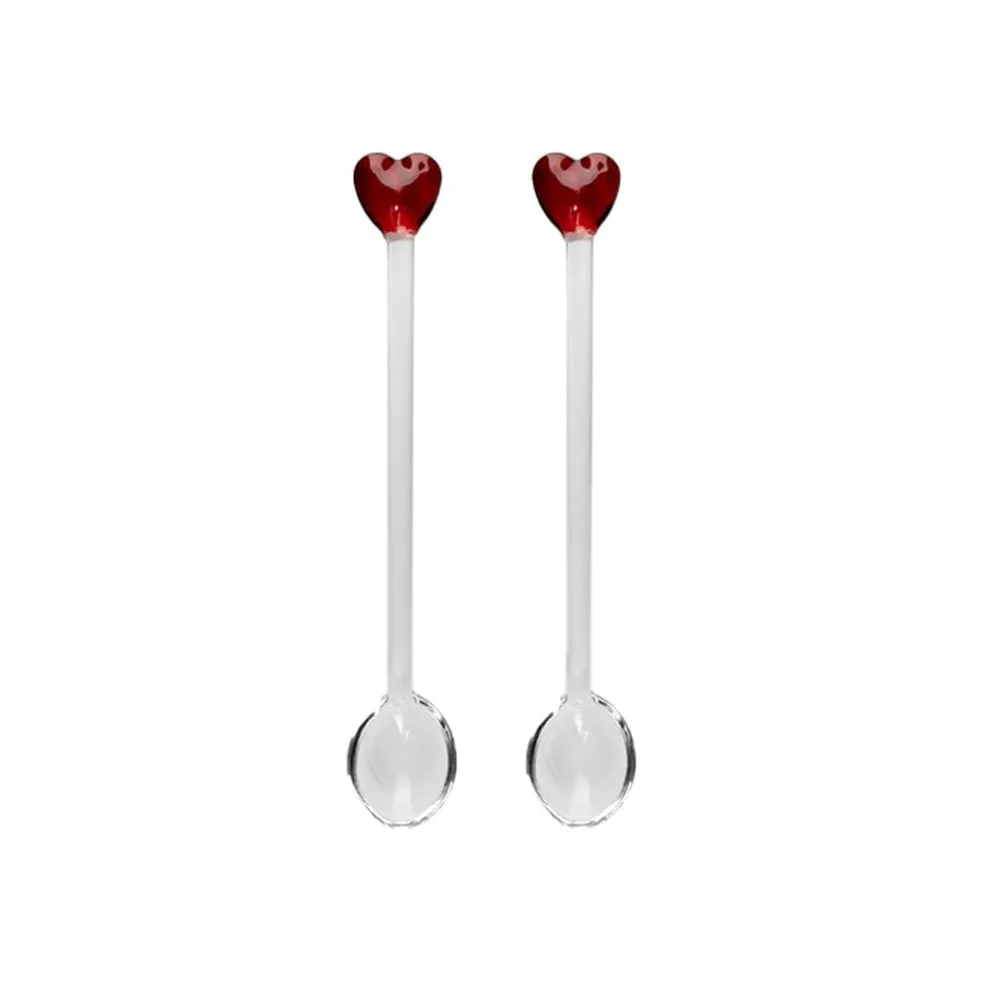 Lepelclub - Glazen Lepels - Hart - Rood