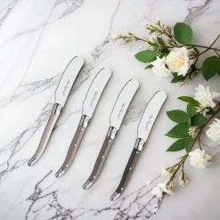 Lou Laguiole - Tradition 4-delige Botermessen set - Peper/Antreciet/Parel/Taupe