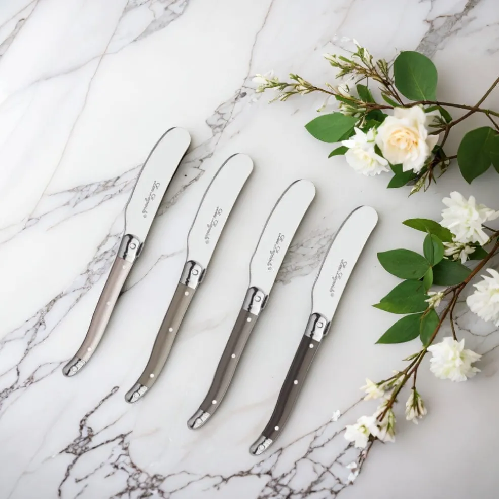 Lou Laguiole - Tradition 4-delige Botermessen set - Peper/Antreciet/Parel/Taupe