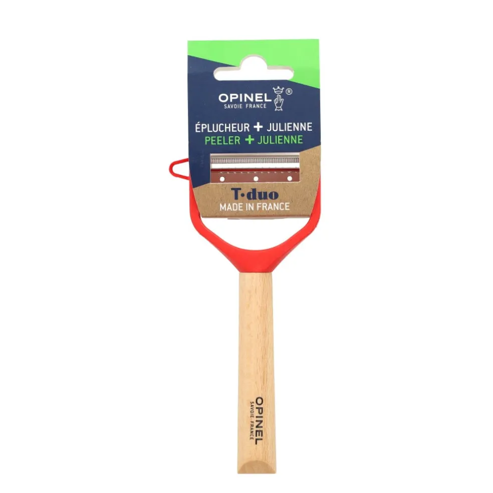 Opinel - Dunschiller, T-Duo Wood, rood, doos
