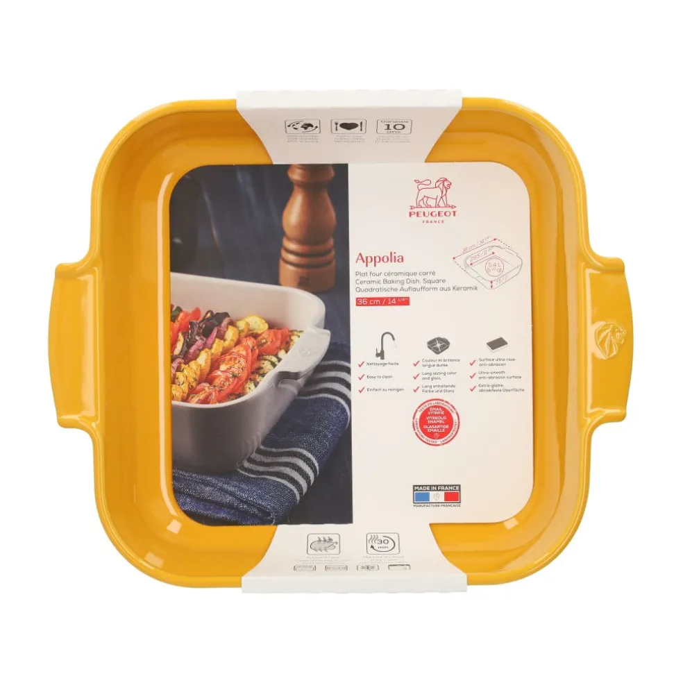 Peugeot - Appolia Ovenschaal Vierkant 36 cm Saffraangeel
