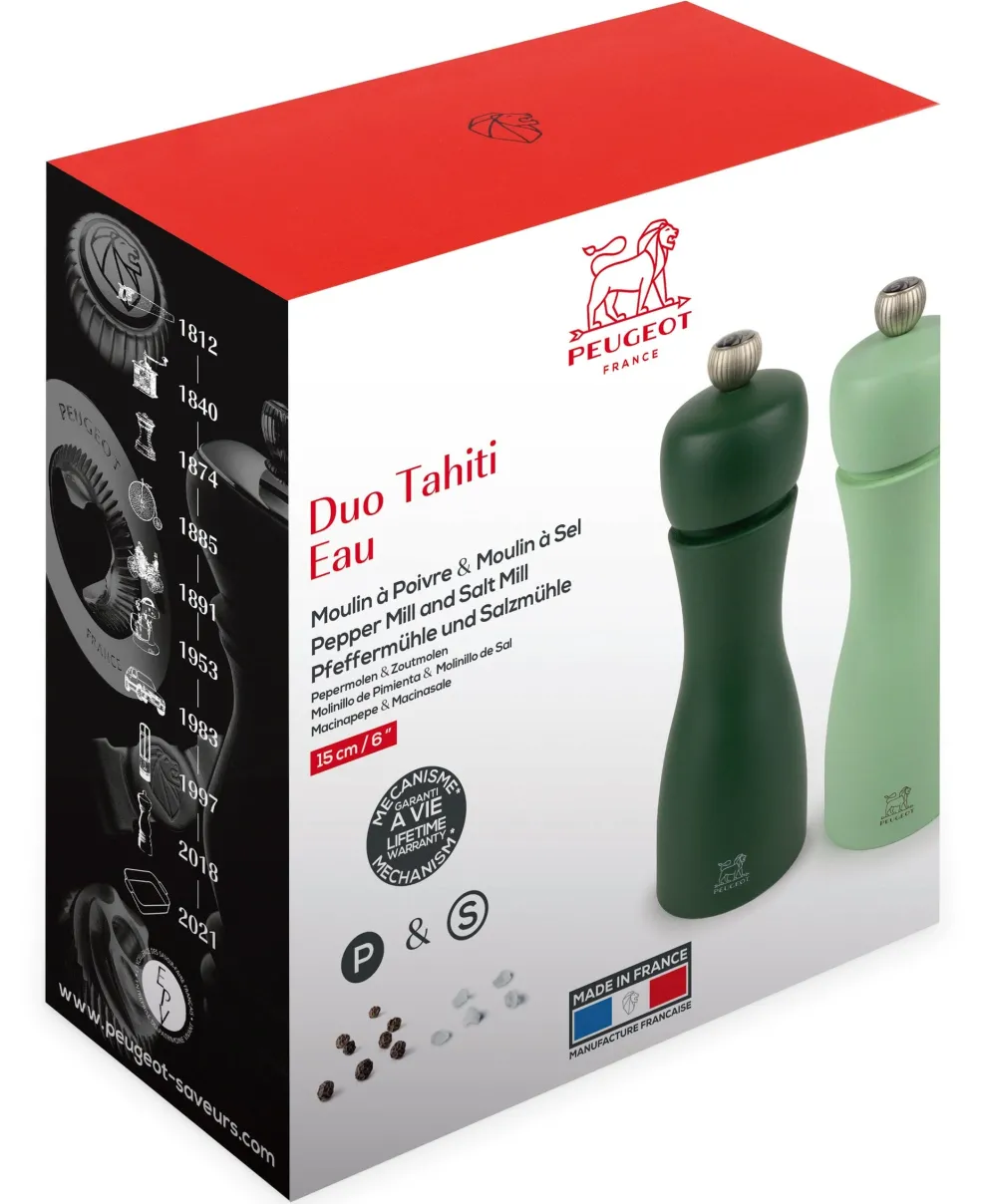 Peugeot - Duo Tahiti Peper-en Zoutmolenset Water 15 cm