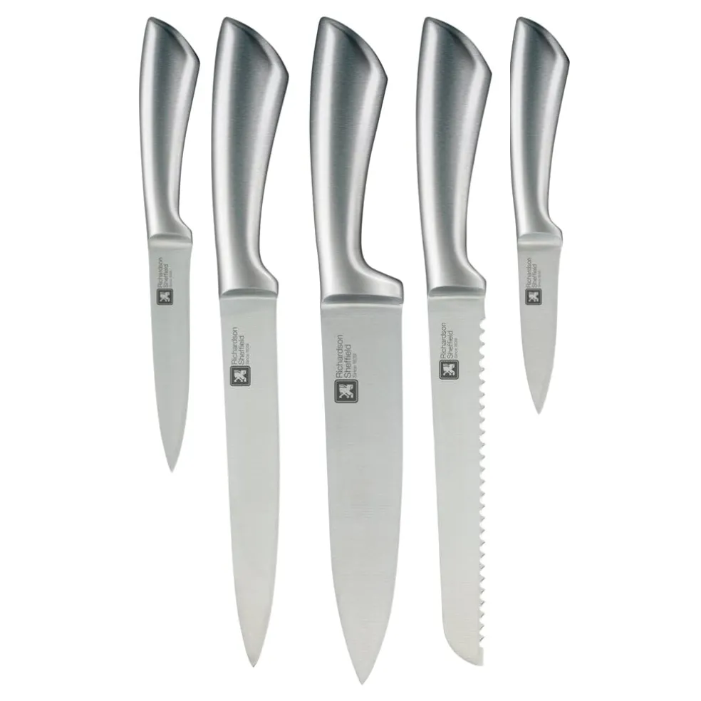 Richardson Sheffield - Fusion 5-delige Messenset met Messenblok - Naturel Hout & Zwart