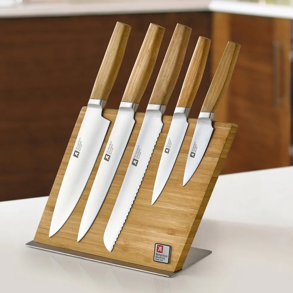 Richardson Sheffield - Nomad 5-delige Messenset met Magnetische Messenblok - Bamboe