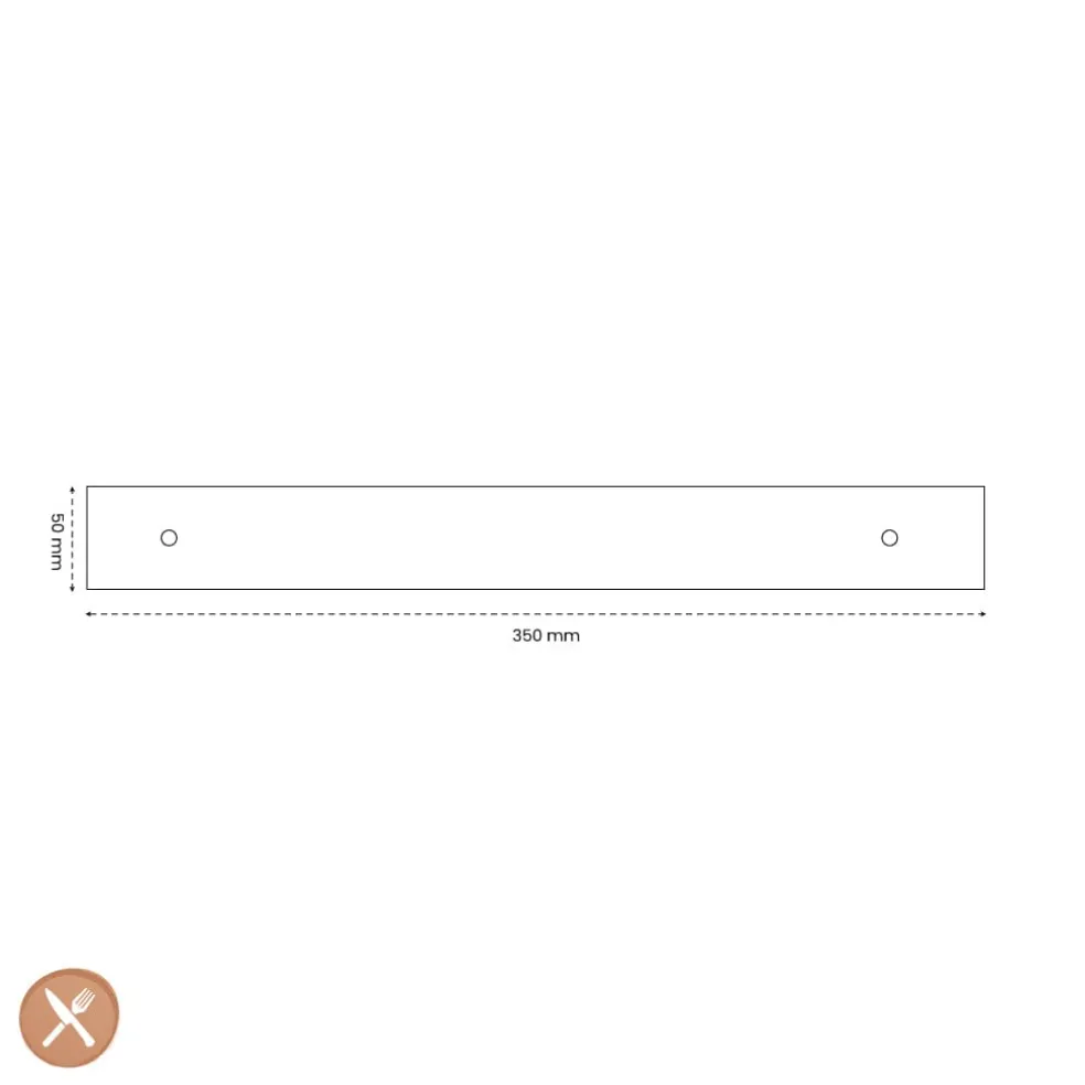 Satake - Messen Magneetstrip 35 cm - Walnotenhout