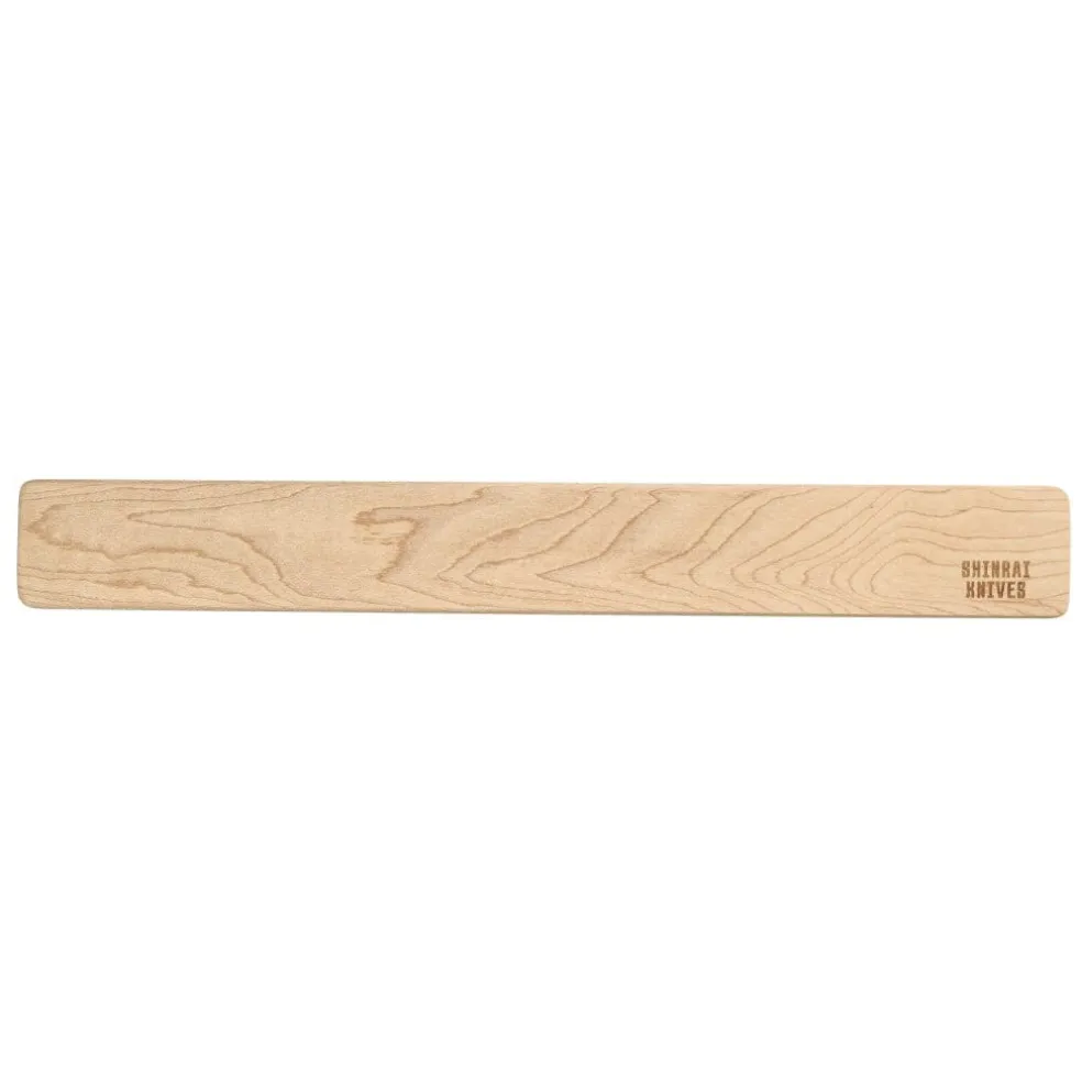 Shinrai Knives - Akari Damascus Print 6-delige Messenset + Messenmagneet Muurstrip - Esdoornhout