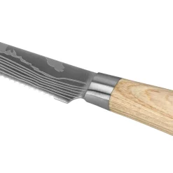 Shinrai Knives - Akari Damascus Print 6-delige Messenset + Magnetisch Messenblok Enkelzijdig - Zwart