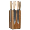 Shinrai Knives - Akari Damascus Print 6-delige Messenset + Messenblok Robur