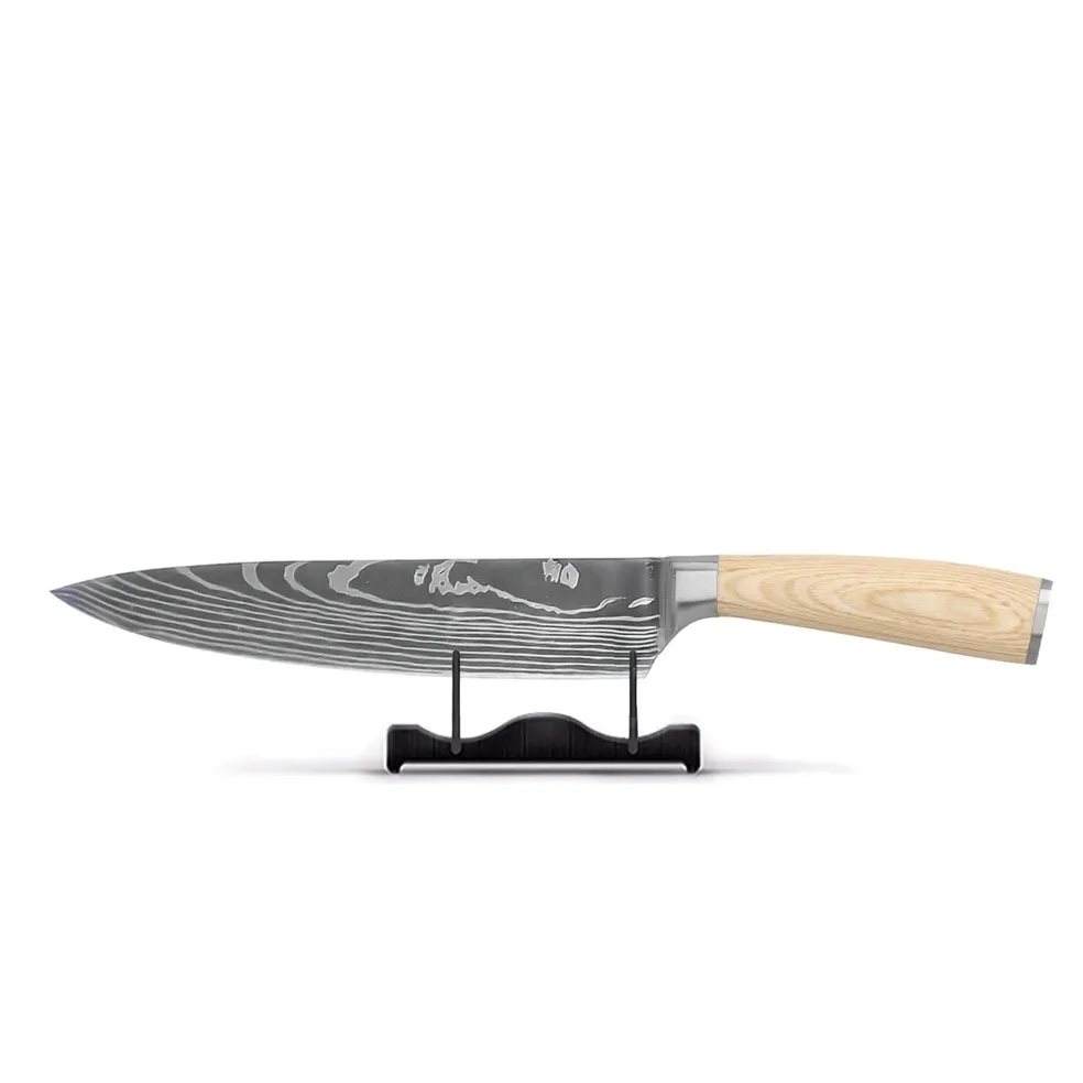 Shinrai Knives - Akari Damascus Print 6-delige Messenset + Messenblok Cito Dubbelzijdig