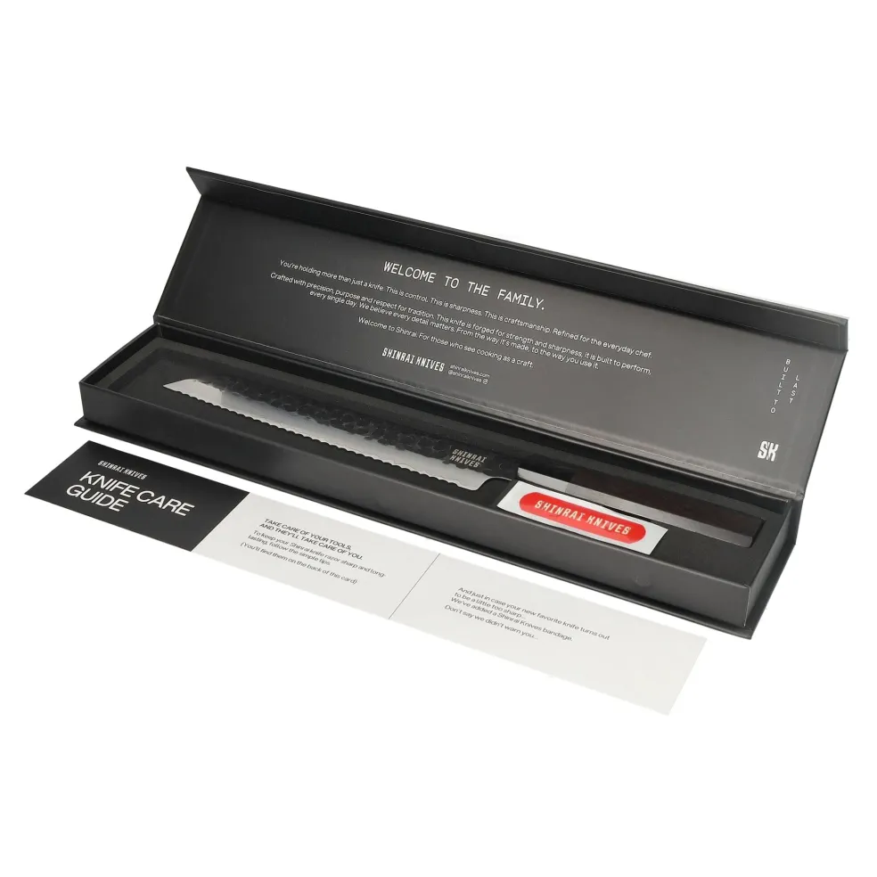 Shinrai Knives - Blackout Edition Damascus Broodmes 20 cm