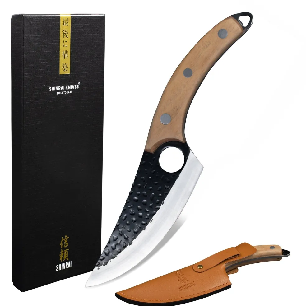 Shinrai Knives - 3 Bruine messen + Snijplank