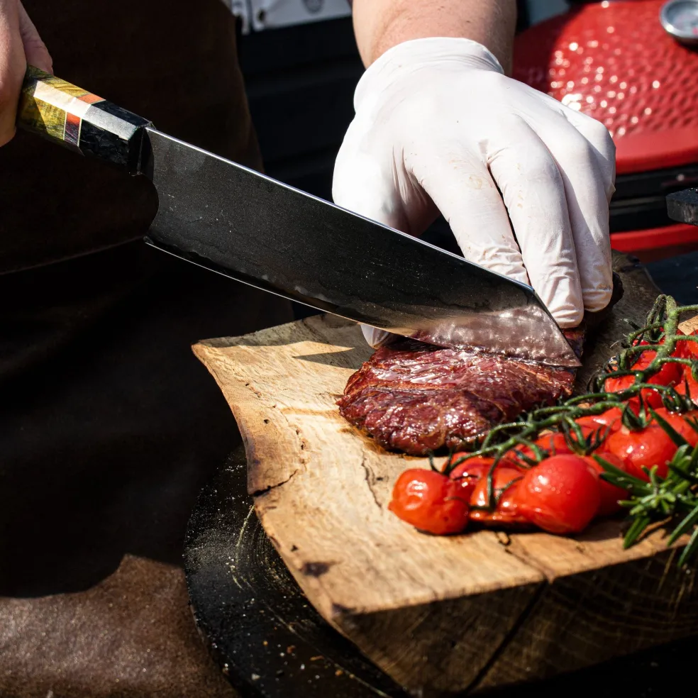 Shinrai Knives - Damascus Kiritsuke Mes 7 Layer - Special Edition 23 cm