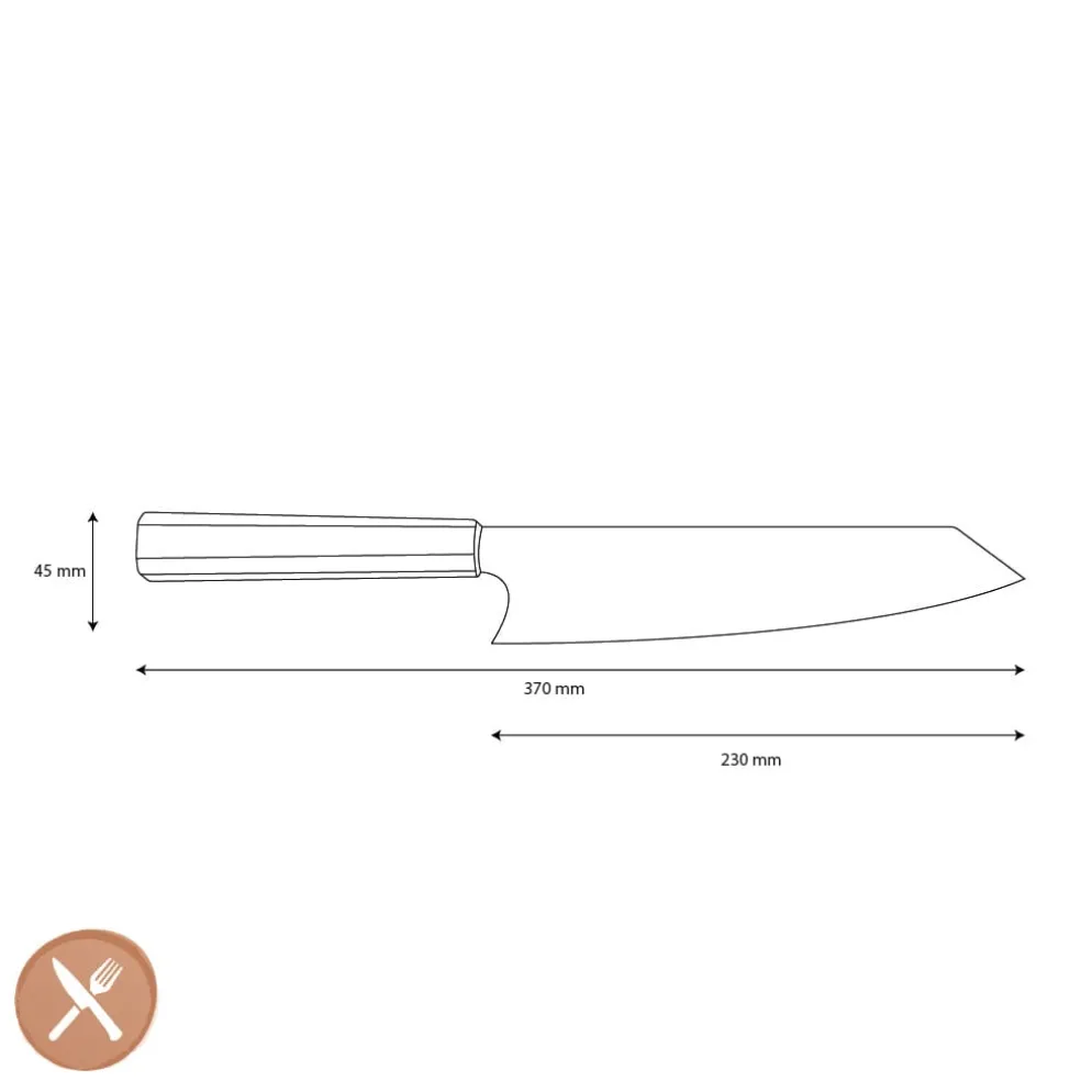 Shinrai Knives - Damascus Kiritsuke Mes 7 Layer - Special Edition 23 cm