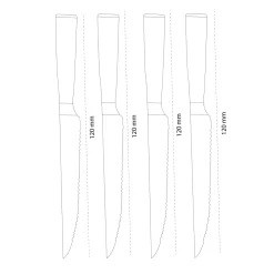 Shinrai Knives - Damascus Print 4 Steakmessen 12 cm