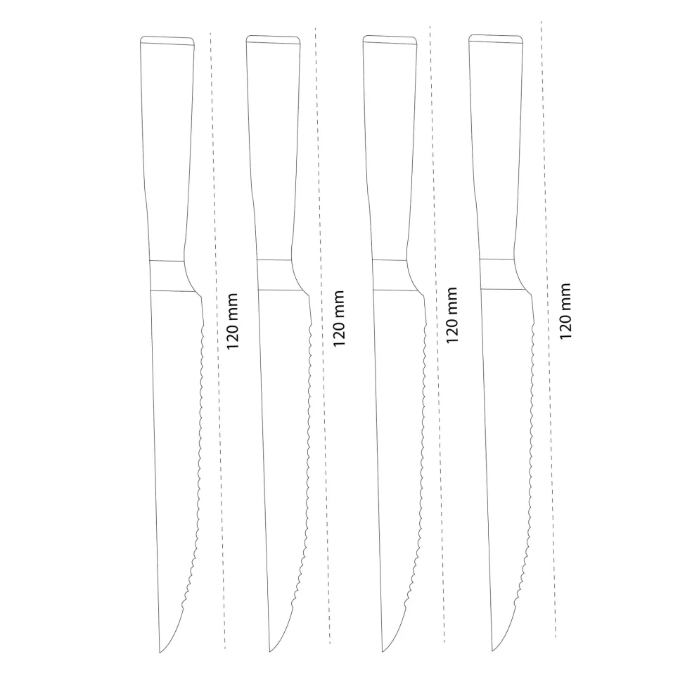 Shinrai Knives - Damascus Print 4 Steakmessen 12 cm