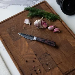 Shinrai Knives - Damascus Print 3-delige Messenset - Koksmes + Nakiri + Schilmes