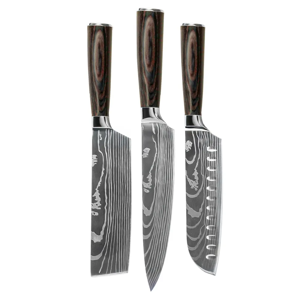 Shinrai Knives - Damascus Print 3-delige Messenset