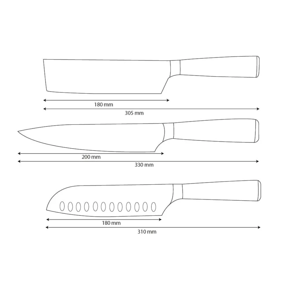 Shinrai Knives - Damascus Print 3-delige Messenset