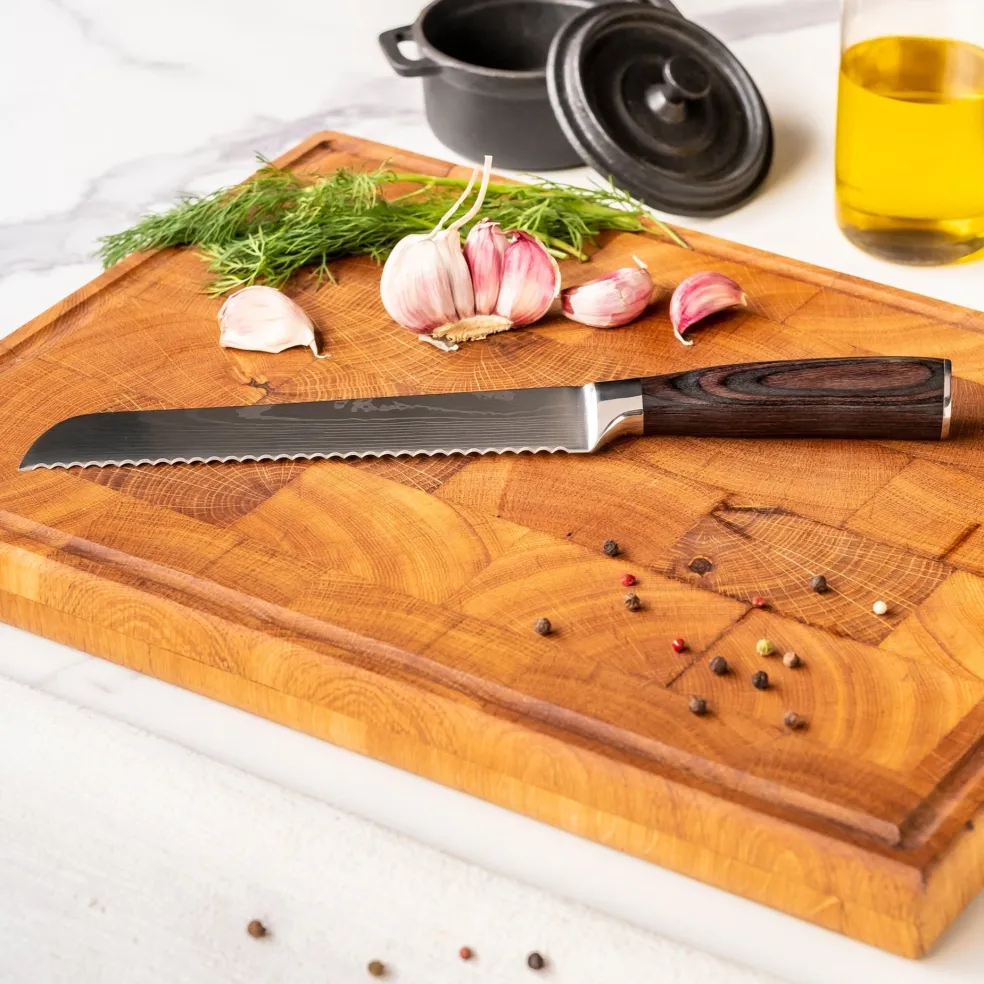 Shinrai Knives - Damascus Print Broodmes 20 cm