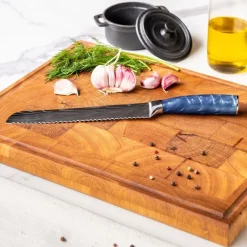 Shinrai Knives - Damascus Print Epoxy Sapphire - 6-delige Messenset