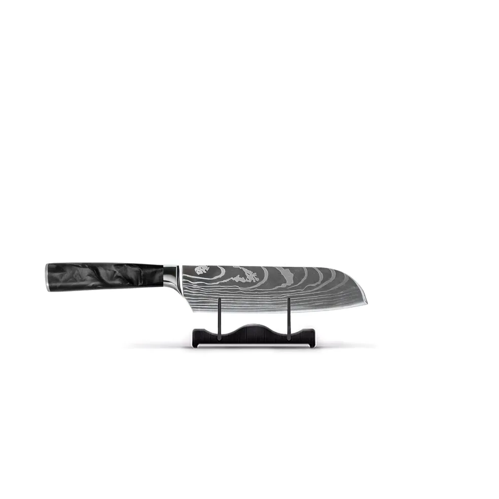 Shinrai Knives - Damascus Print Onyx Epoxy 9-delige Messenset
