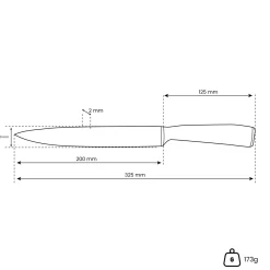 Shinrai Knives - Damascus Print Vleesmes 20 cm