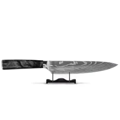 Shinrai Knives - Damascus Print Epoxy Onyx Koksmes 20 cm