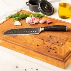 Shinrai Knives - Damascus Print 5-delige Messenset - Koksmes + Broodmes + Nakiri + Santoku + Schilmes