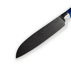 Shinrai Knives - Damascus Print Epoxy Sapphire Santoku mes 13 cm