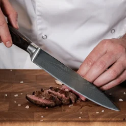 Shinrai Knives - Damascus Print 5-delig + Magnetisch Messenblok Enkelzijdig