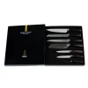 Shinrai Knives - Damascus Print 7-delige Messenset + Magnetisch Messenblok Dubbelzijdig - Zwart