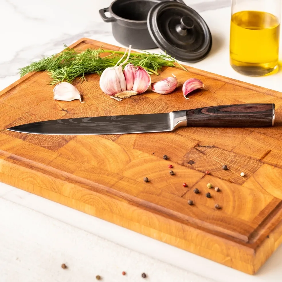 Shinrai Knives - Damascus Print 7-delige Messenset + Messenblok Robur