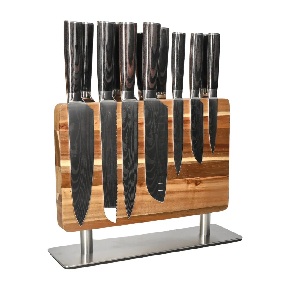 Shinrai Knives - Damascus Print 14-delige Messenset - Master collection XL set + Blok