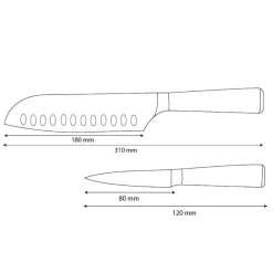 Shinrai Knives - Damascus Print Epoxy Sapphire 2-delige Messenset - Santoku + Schilmes