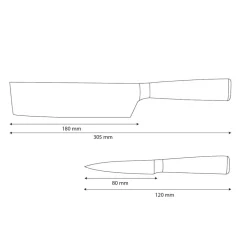 Shinrai Knives - Damascus Print 2-delige Messenset - Nakiri + Schilmes