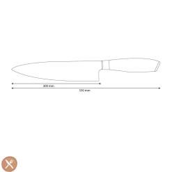 Shinrai Knives - Damast Pakka Wood Koksmes 20 cm