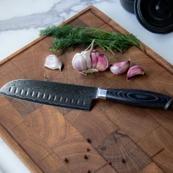 Shinrai Knives - Damast Pakka Wood Santoku 18 cm