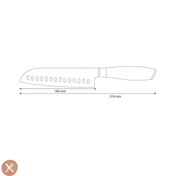 Shinrai Knives - Damast Pakka Wood Santoku 18 cm