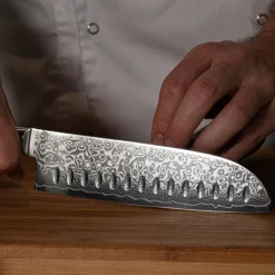 Shinrai Knives - Damast Pakka Wood Santoku 18 cm