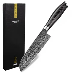 Shinrai Knives - Damast Pakka Wood Santoku 18 cm