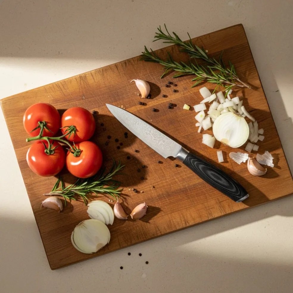Shinrai Knives - Damast Pakka Wood 6-delige Messenset