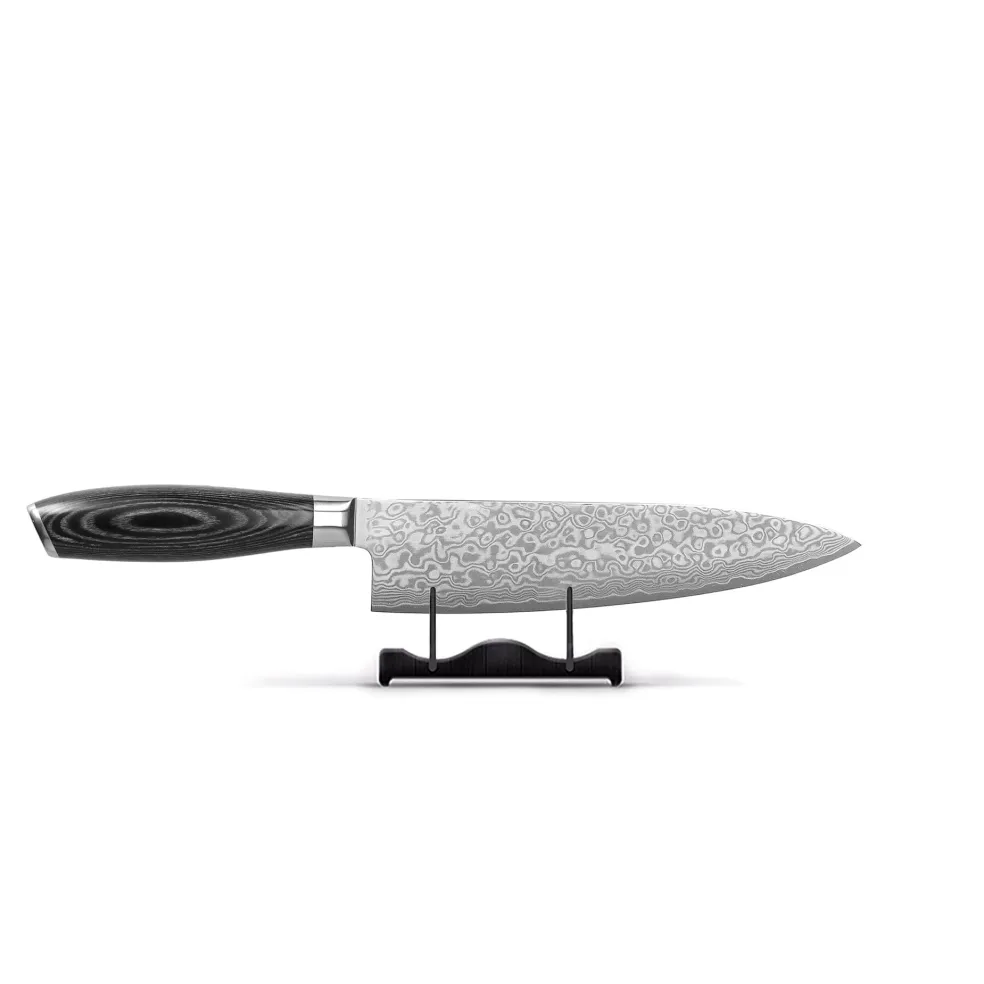 Shinrai Knives - Damast Pakka Wood 6-delige Messenset + Messenblok + Slijpsteen