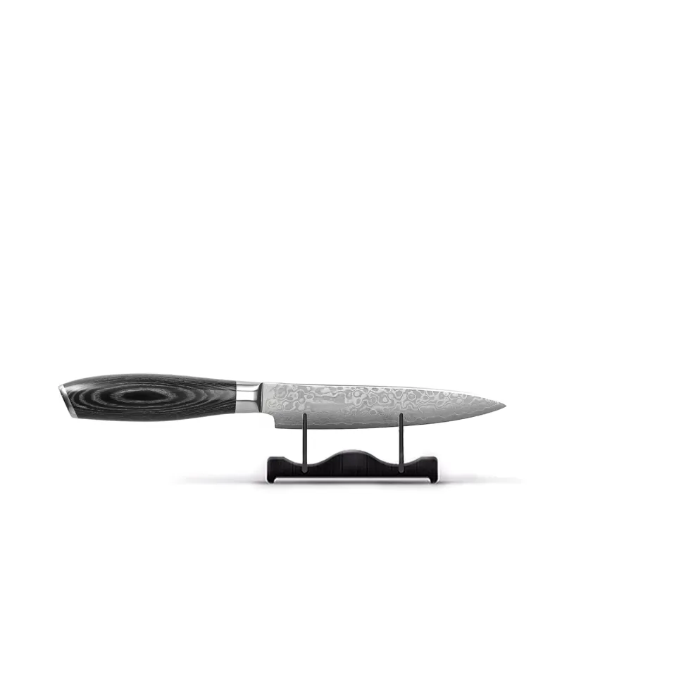 Shinrai Knives - Damast Pakka Wood 6-delige Messenset + Messenblok Stans